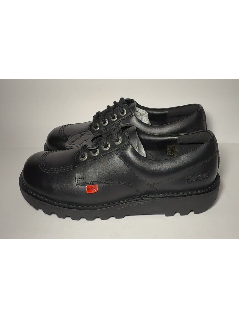 Kickers Kick Lo M Core Black Leather Shoes Size EU 40 With Box